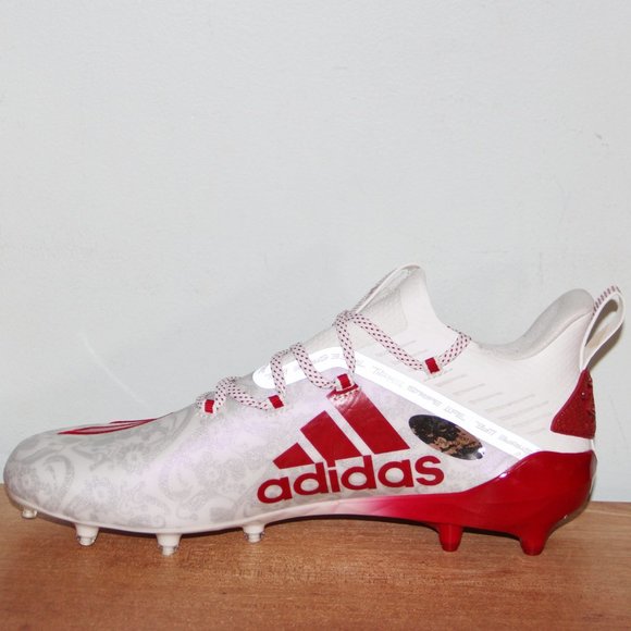 Adidas Adizero New Reign Young King Football Cleats Mens 13 Floral Red - Picture 3 of 8